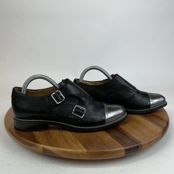 Womens The Office of Angela Scott Leather Monk Strap Cap Toe Oxfords Size EU 38